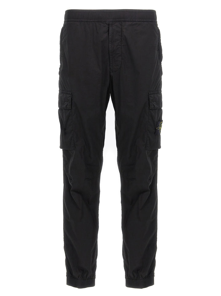 Logo Patch Cargo Pants Black