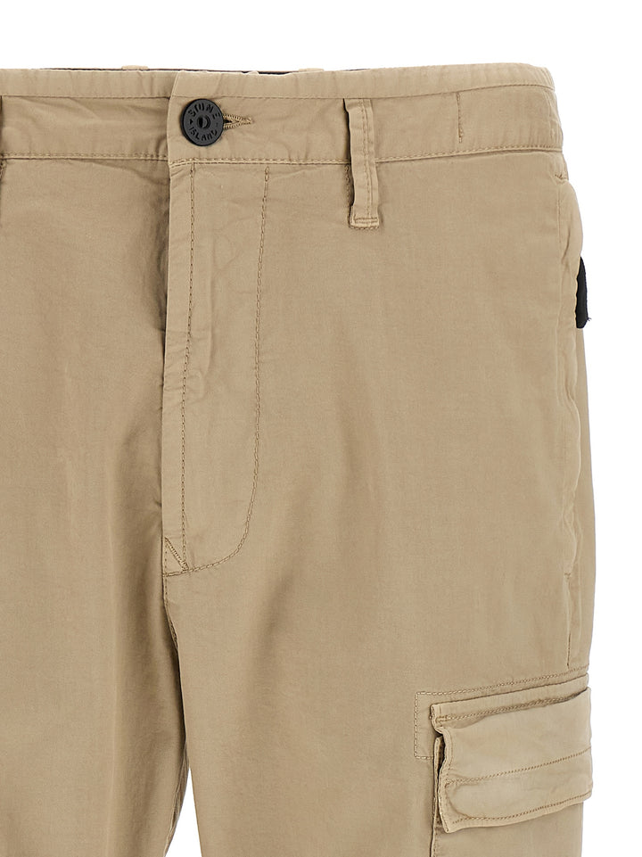 Logo Patch Cargo Pants Beige