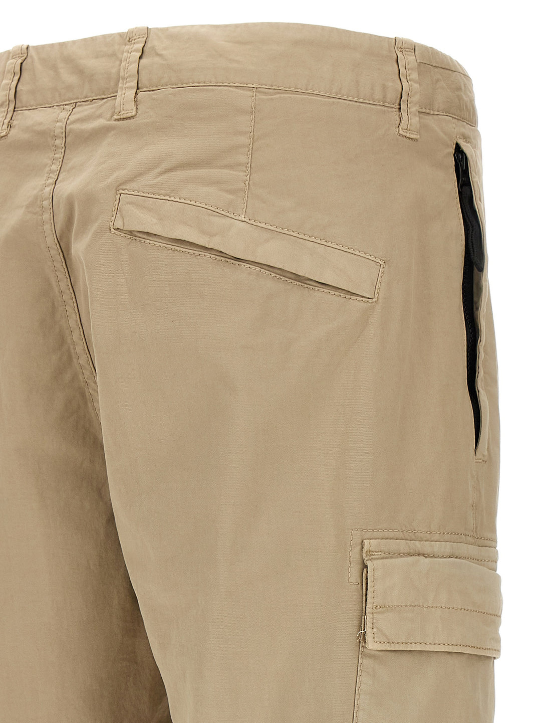 Logo Patch Cargo Pants Beige