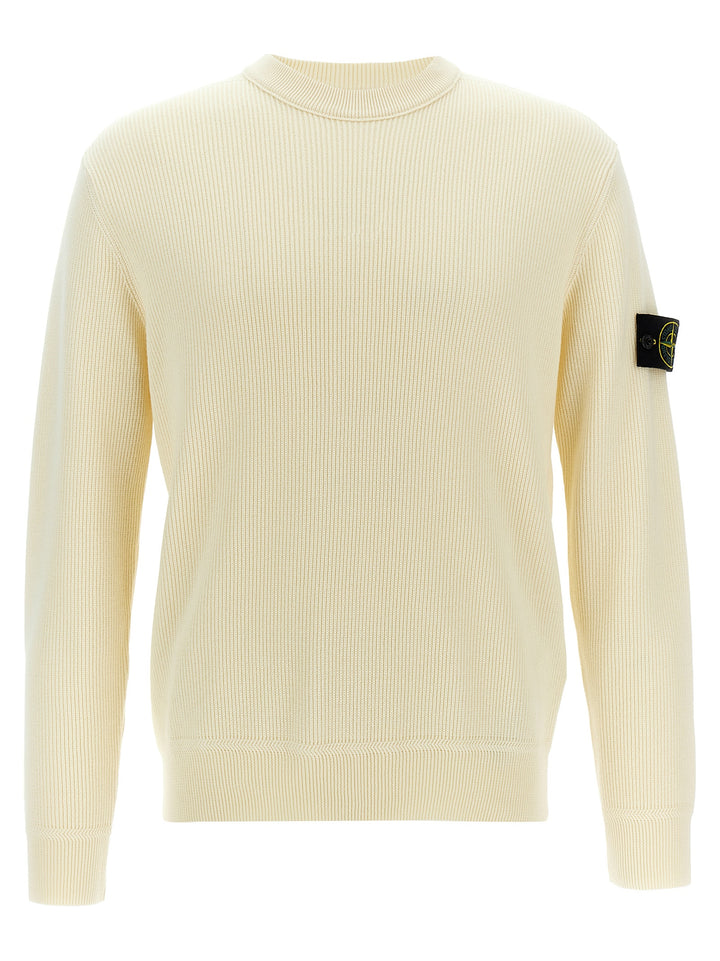 Stone Island Logo Badge Sweater Sweaters and Cardigans - White | 43f9ed2c95e2213cae35b74d4a654830dff715ab