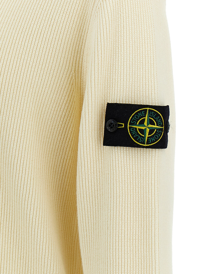 Stone Island Logo Badge Sweater Sweaters and Cardigans - White | 880d8ad926ddc81983da1599d3086fb2e46e6d51
