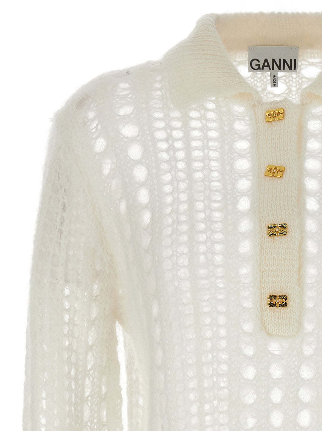 Logo Button Sweater Sweater, Cardigans White