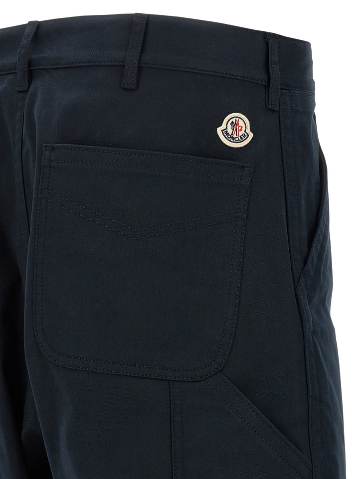 Moncler Cotton Trousers Pants - Blue | 4ca798c4b9250a2a3ecc437df1bd69664e833ceb
