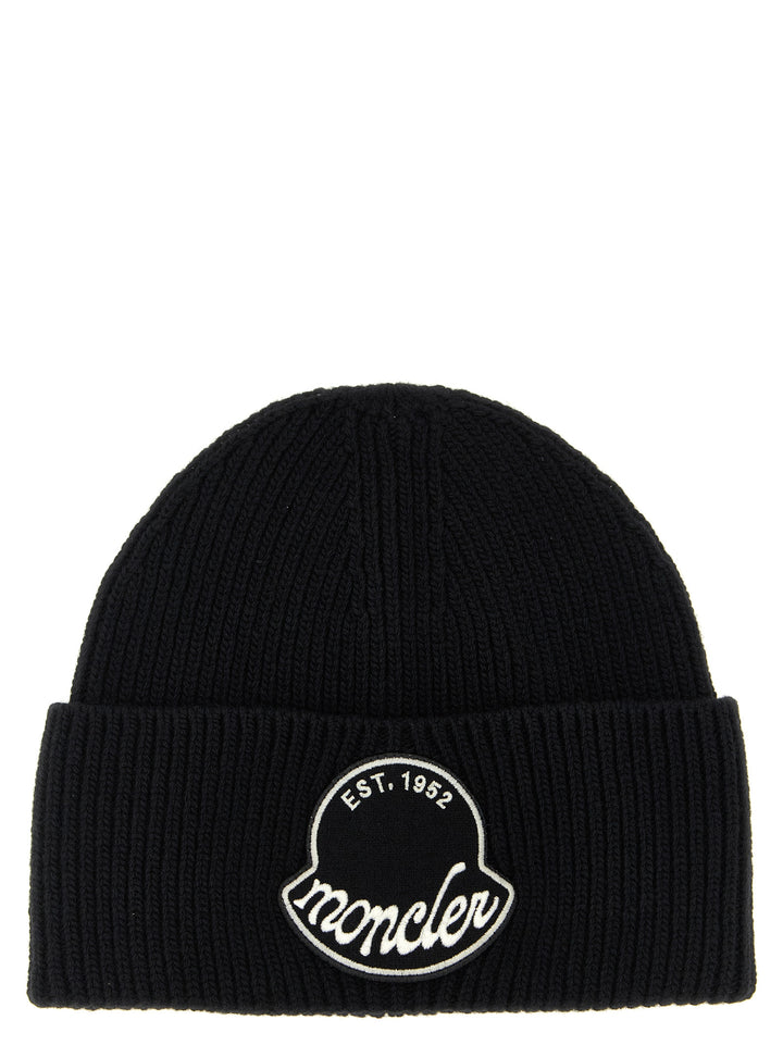 Moncler Logo Patch Beanie Hats - Black | a041fd176c178d48b4d5e804a5b7c5b5d57e63e5