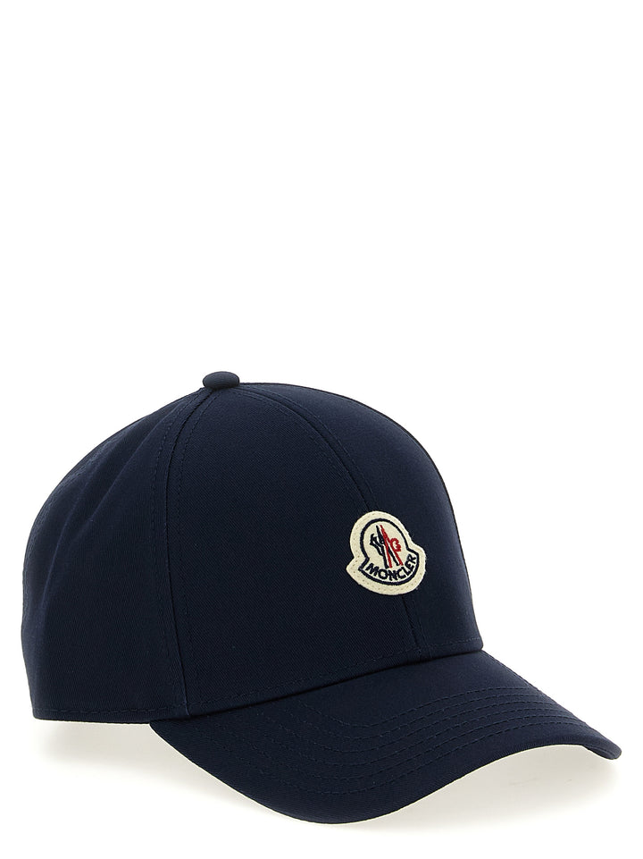 Moncler Logo Patch Cap Hats - Blue | ac1ed4b99bc44a5da4a34413a3923c5ee68c8799