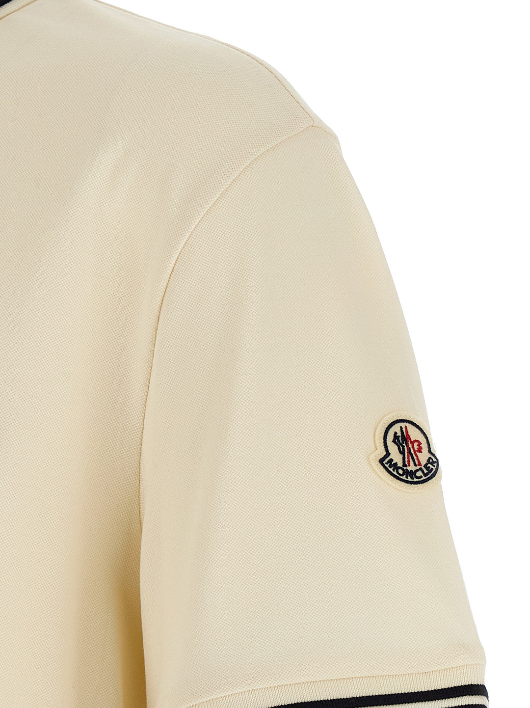 Moncler Logo Embroidery  Shirt Polo - Beige | 70bb16f14742bc96e001ff267d8e67bd7768466c