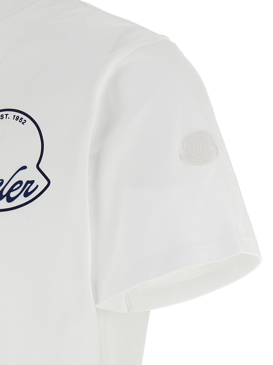 Moncler Logo Print T-shirt - White/Black | 01eb01f39f719cf1a906787e7f098fb3cf1cef36