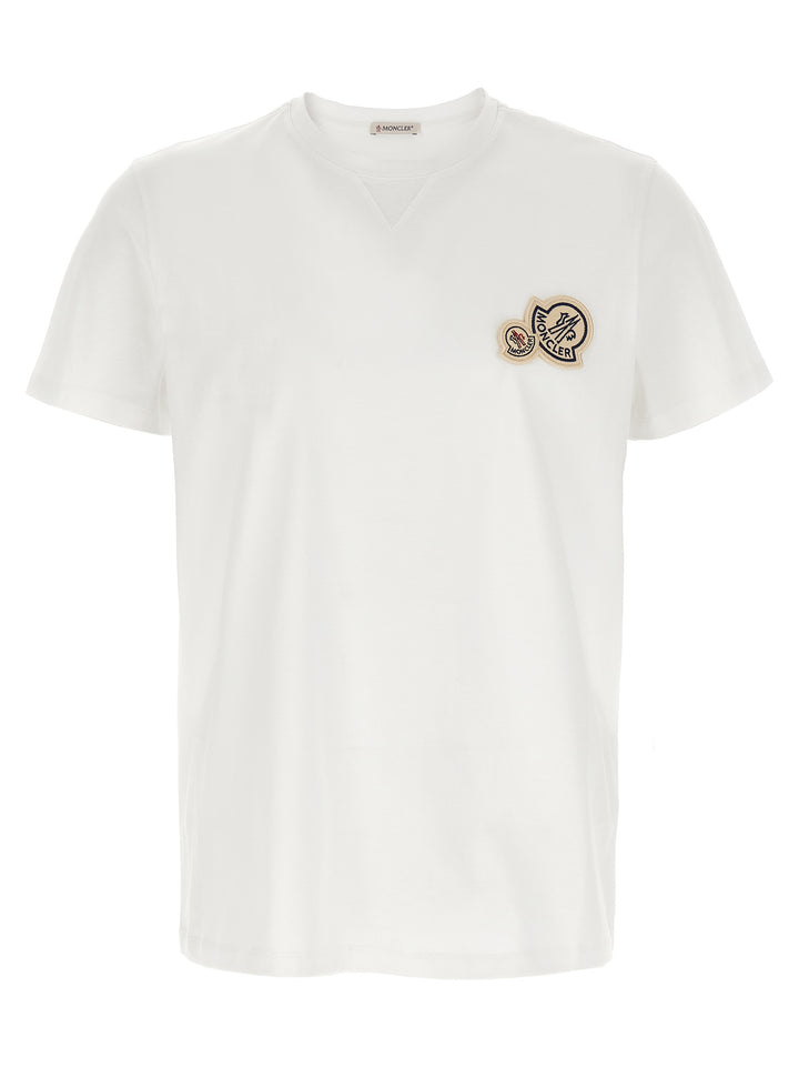 Moncler Double Logo Patch T-shirt - White | 64bd028a70b00a3faf1f17c9c6cd5614688ed2c9