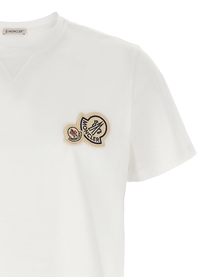 Moncler Double Logo Patch T-shirt - White | fb05f5db14a123d06061f1a3d42dfe87124c24f7