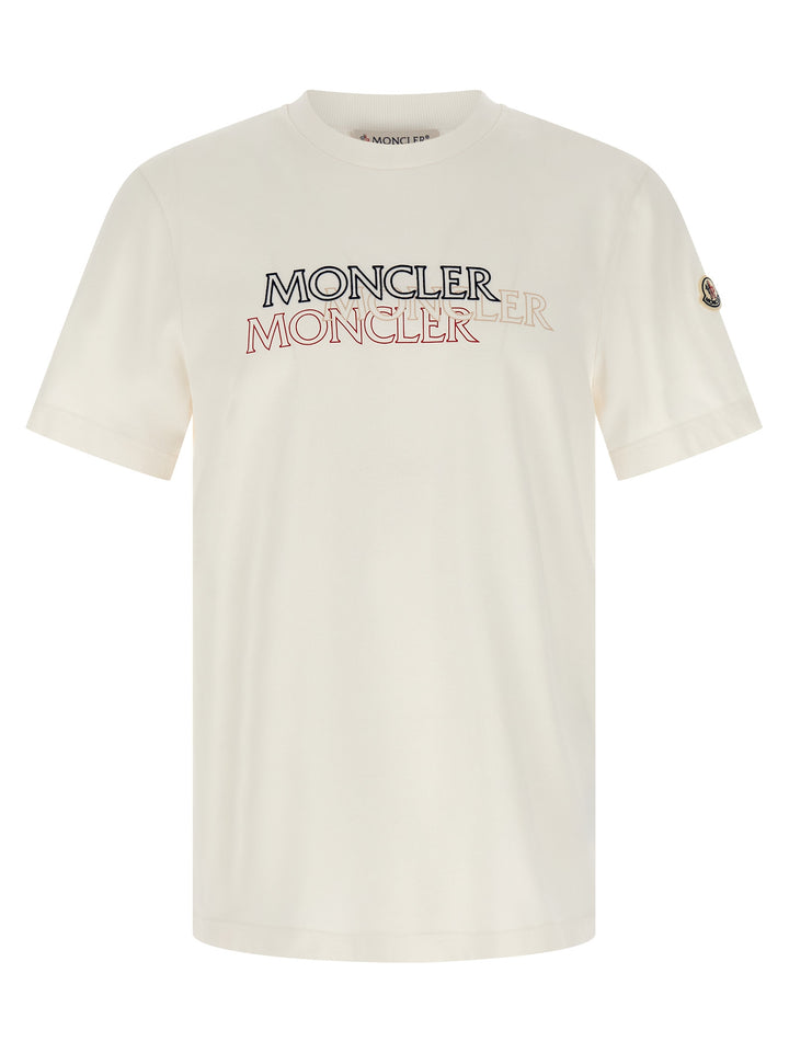 Moncler Flocked Logo T-shirt - White | 6613825a39ad3a30f3597e59b18d0bd8885d0878