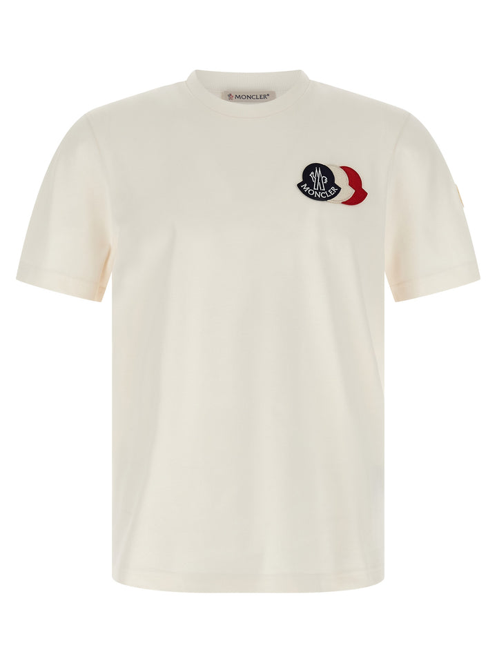Moncler Tricolor Logo T-shirt - White | f1df1c5643594302aa22f6f06e27a99d3e04e9f9
