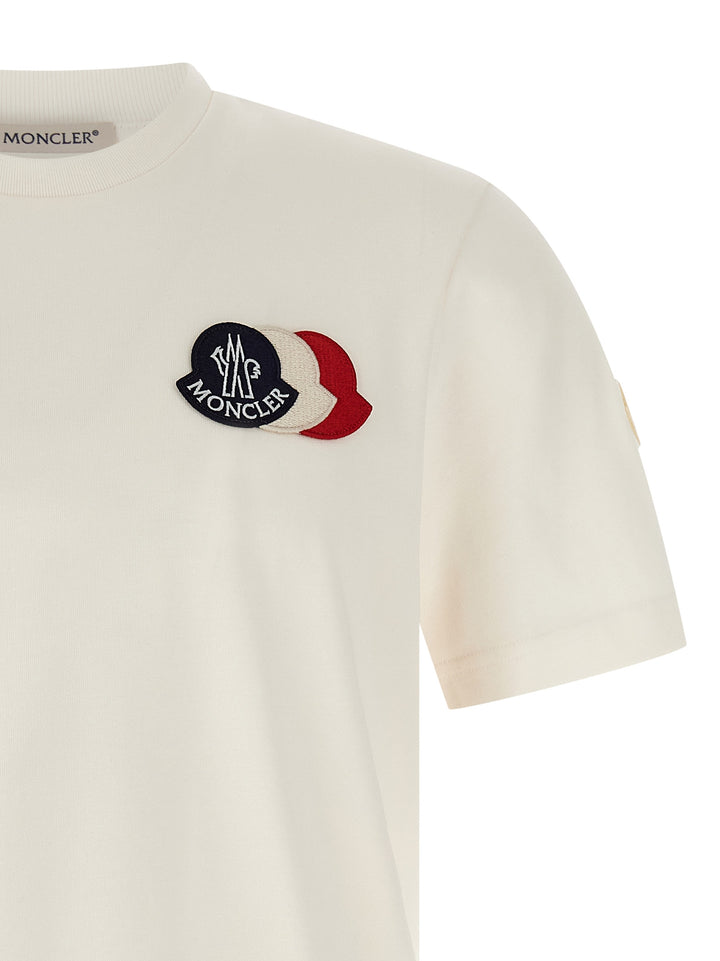 Moncler Tricolor Logo T-shirt - White | 409927facca02e2c31b8189e18e39c01eba24f51