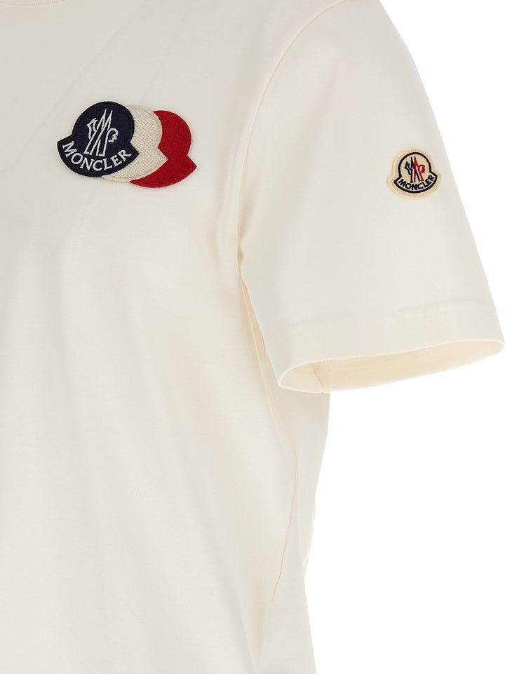 Moncler Tricolor Logo T-shirt - White | 4807301363d42cef5af8042f26be41a4cfa565e3