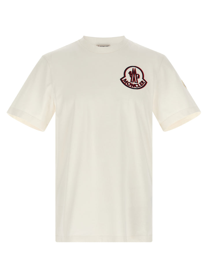 Moncler Flocked Logo T-shirt - White | f4f851155ff8f981375f7070504558240ad5395a