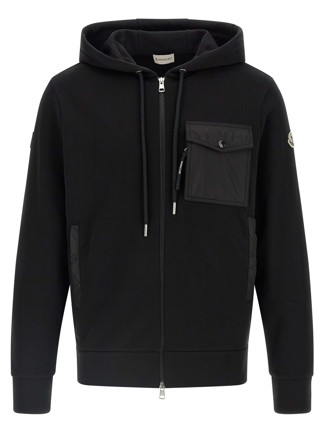 Moncler Nylon Insert Hoodie Sweatshirt - Black | e8a9bf7d20fda3453e5eb88fa76a2227b4f922b1