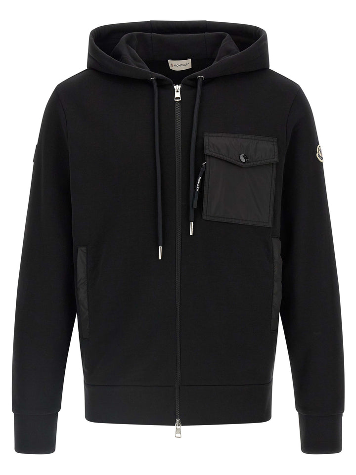 Moncler Nylon Insert Hoodie Sweatshirt - Black | e8a9bf7d20fda3453e5eb88fa76a2227b4f922b1