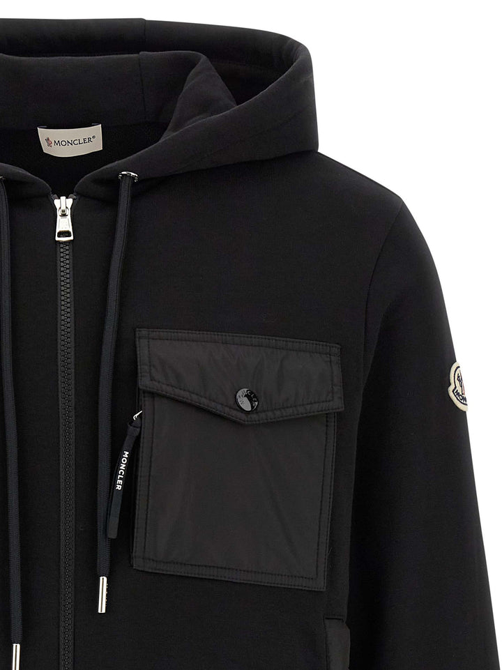 Moncler Nylon Insert Hoodie Sweatshirt - Black | e9f161ffeedf4c6abefa53968a31b8083ae823bd