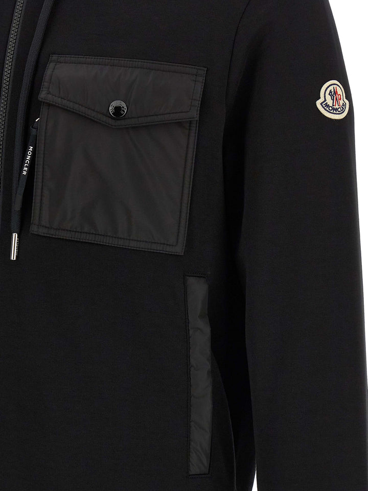 Moncler Nylon Insert Hoodie Sweatshirt - Black | f1d52e79e51ee534d17502c2fa55f98a8de4f17b