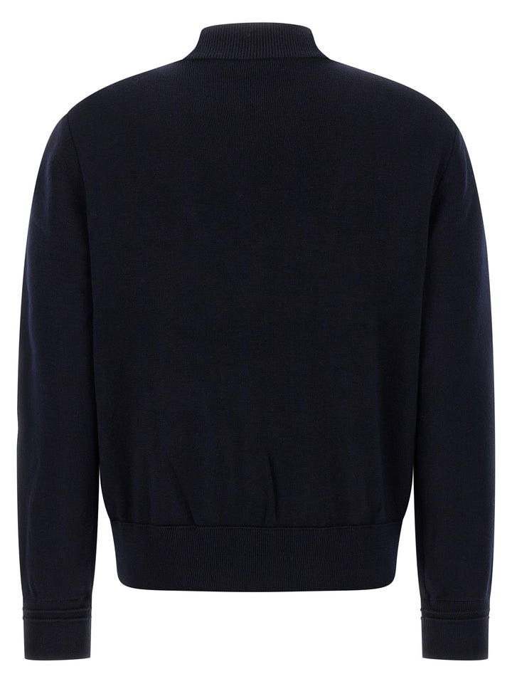 Moncler Two-Material Cardigan Sweaters and Cardigans - Blue | 60cbd47081fb41f3a197fe165787c800d5597f4f