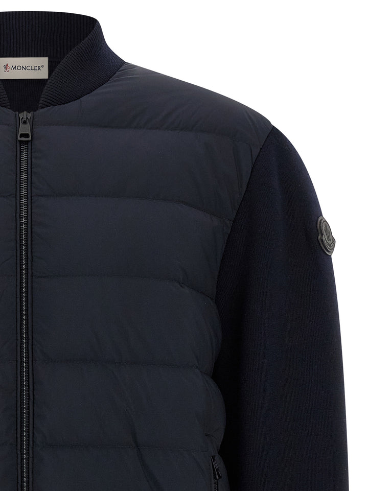 Moncler Two-Material Cardigan Sweaters and Cardigans - Blue | 0fc5b5726ad1657836d5c558d86ed7172d4d5062