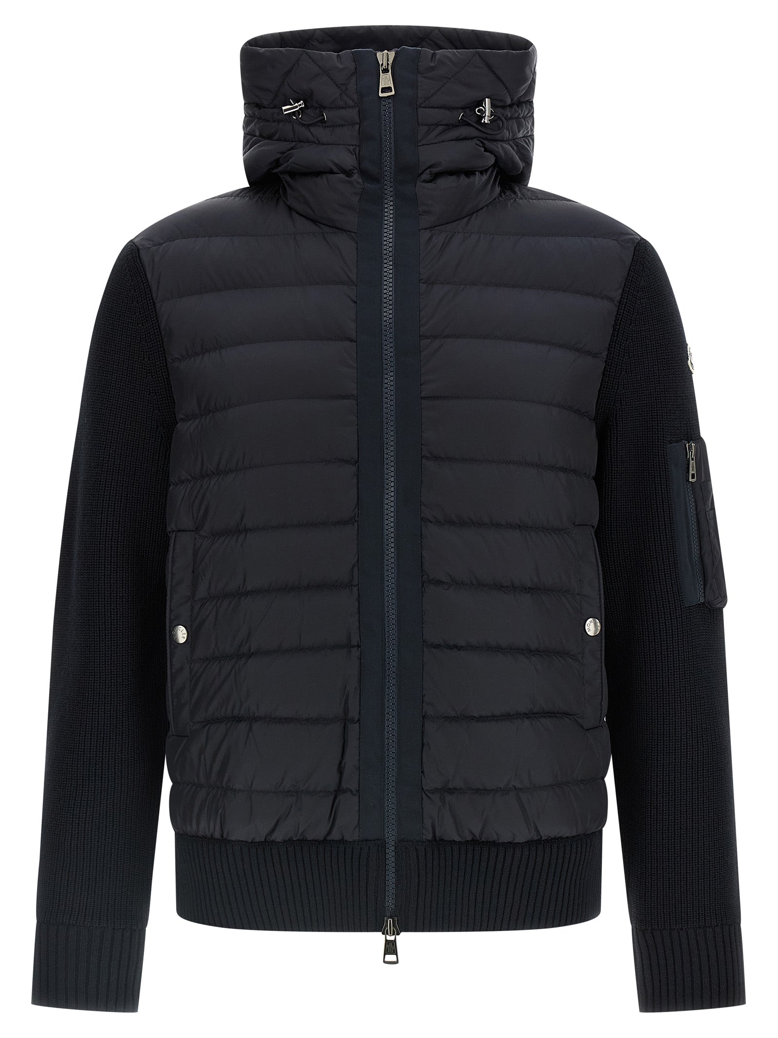 Moncler Tricot Hooded Cardigan Sweaters And Cardigans Blue | Wanan