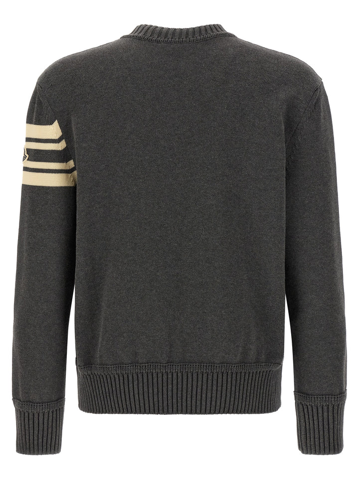 Moncler Bouclé Logo Sweater Sweaters and Cardigans - Gray | aa282d1bfd1dc6e8fce742865b830f7e22683464