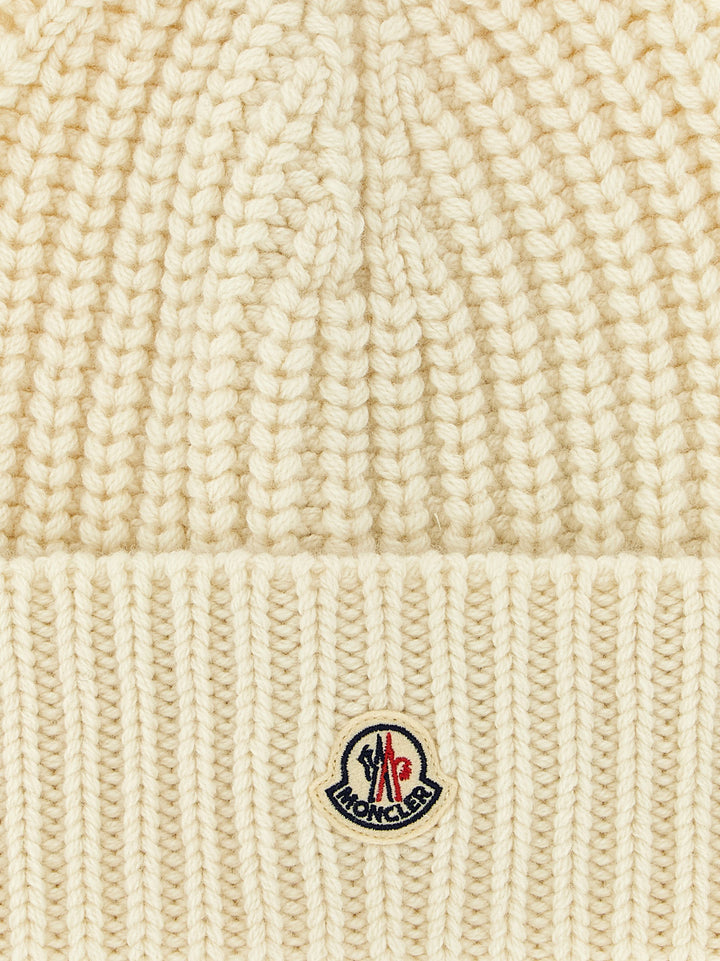 Moncler Wool And Cashmere Beanie Hats - White | 693fe722553f60180fd82e2298a14af9cf125e3c