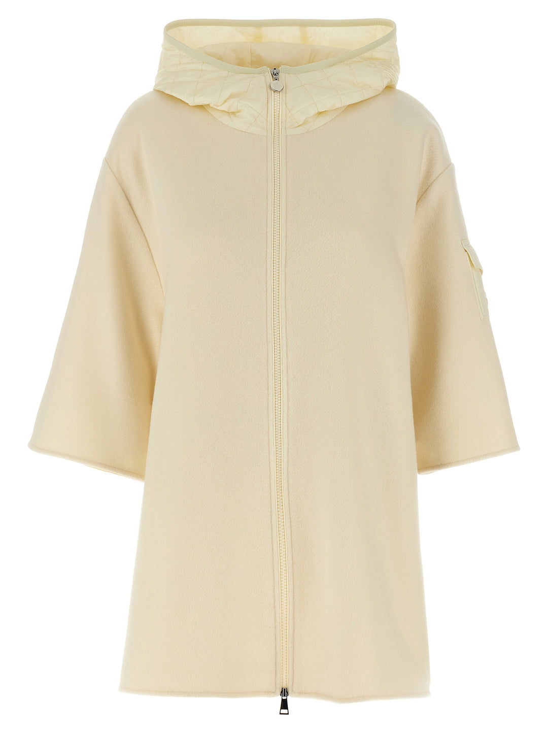 Moncler Two-Material Hood Capes - White | 4550148e288c45fb82bafa079ba9c10b25aedc0b