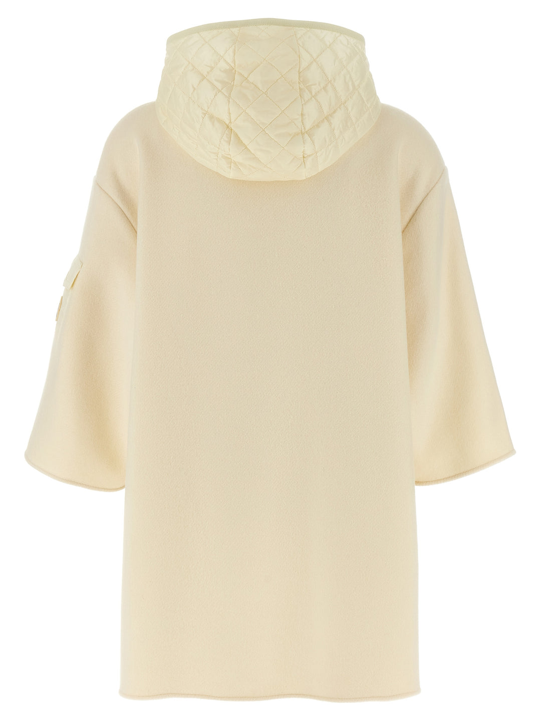 Moncler Two-Material Hood Capes - White | cad09f061d0b855603d60d5bdc5a3113c30d5b76