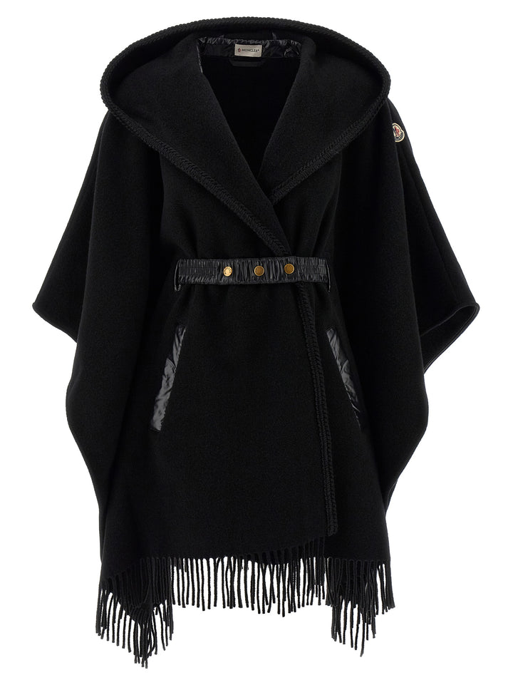 Moncler Wool Cape Capes - Black | 8f06d8cbf2a27576a68060e738dc340c08972c9e