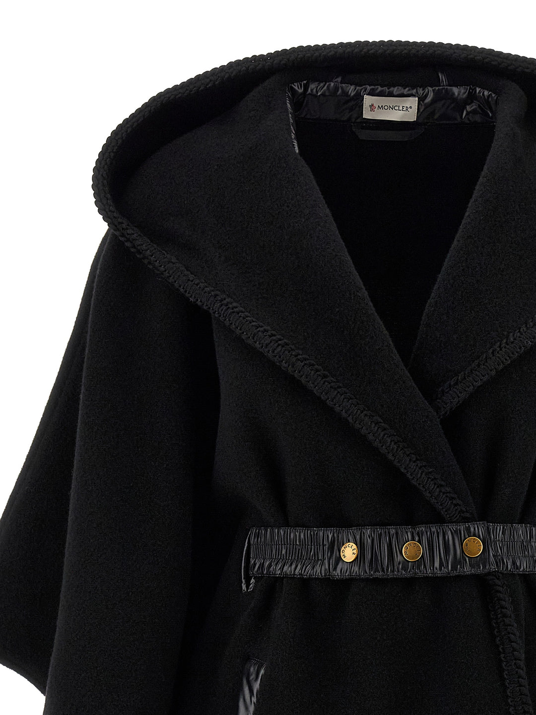 Moncler Wool Cape Capes - Black | 441362fe5517da0096cff26da29142fc7f66f67a