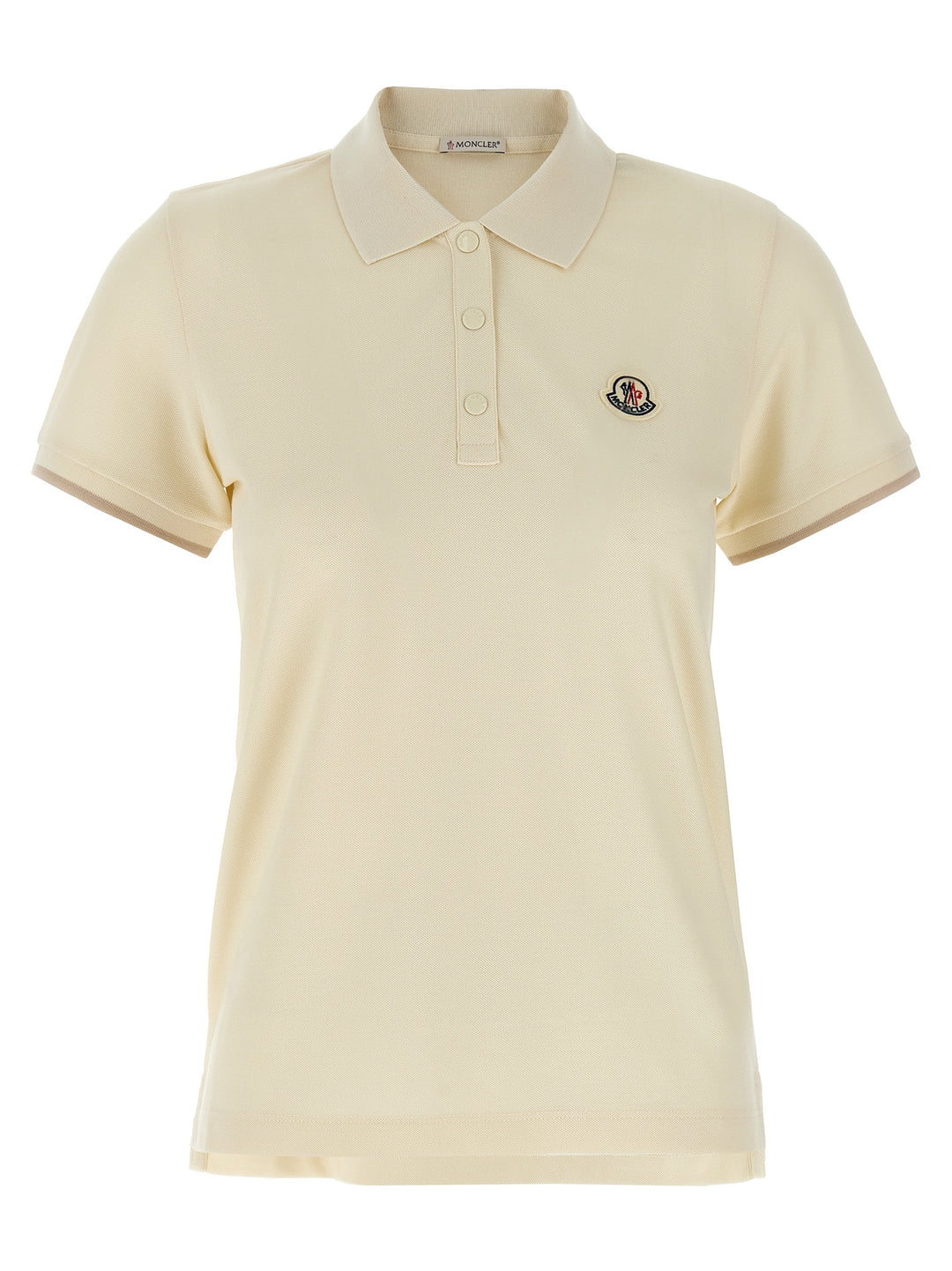 Moncler Logo Patch  Shirt Polo - Beige | 74ab630f5dabfa46d7b5081922e78c0700365468