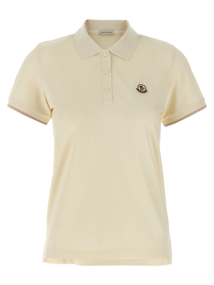 Moncler Logo Patch  Shirt Polo - Beige | 74ab630f5dabfa46d7b5081922e78c0700365468