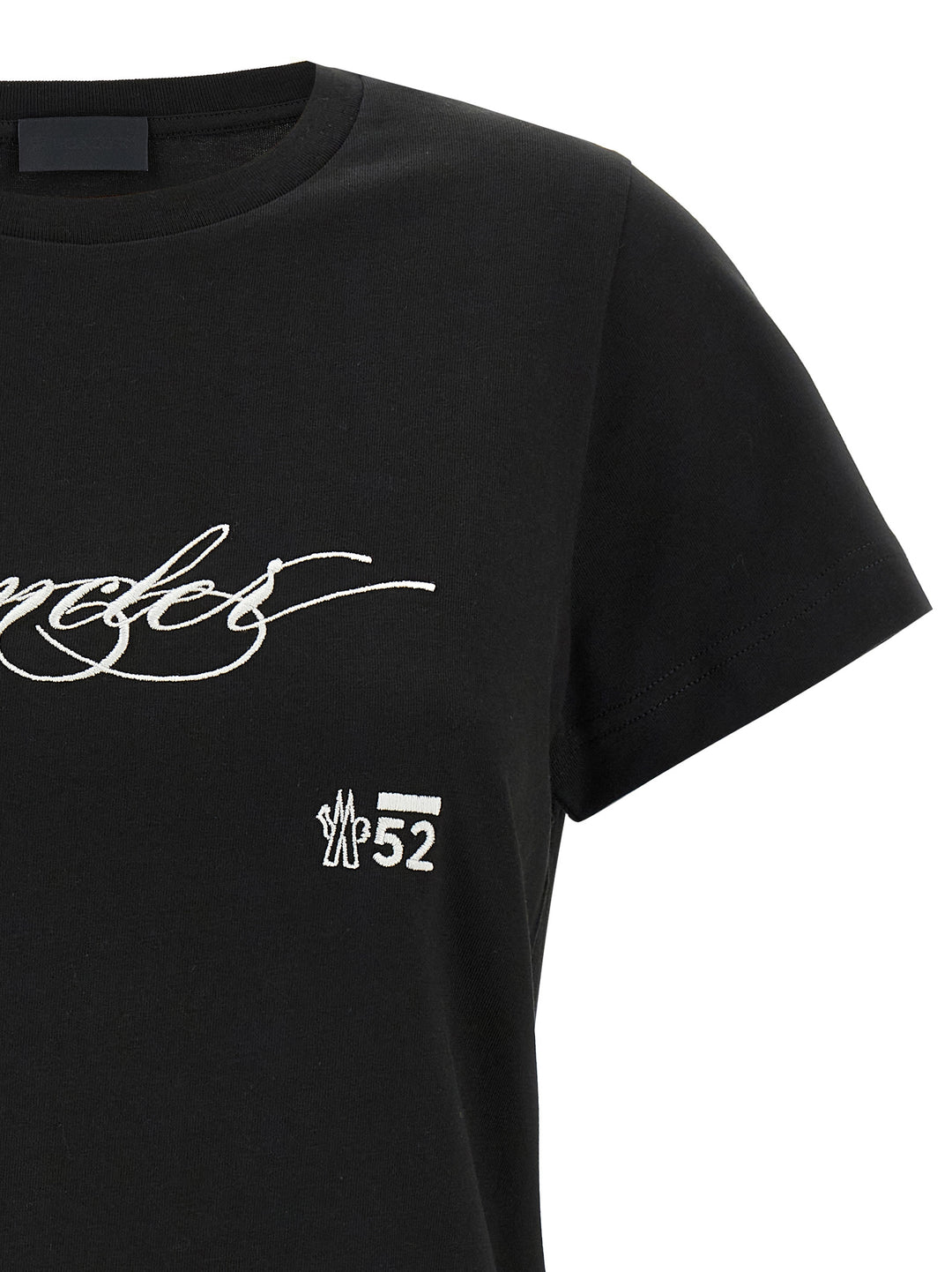 Moncler Embroidery T-shirt - White/Black | 439434e4cf41f092a3e6a7c0de43b9e3eaa22e79