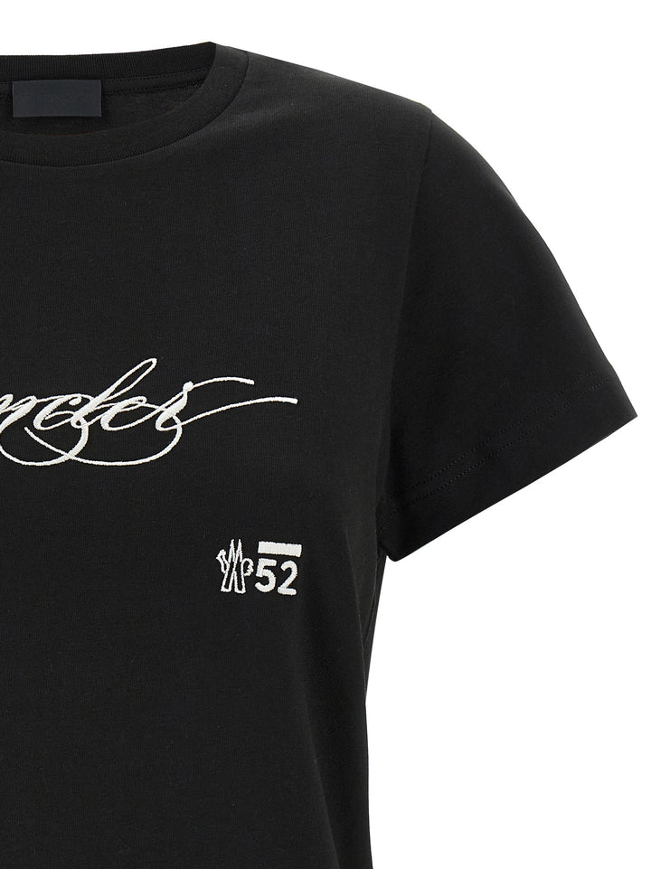 Moncler Embroidery T-shirt - White/Black | 439434e4cf41f092a3e6a7c0de43b9e3eaa22e79