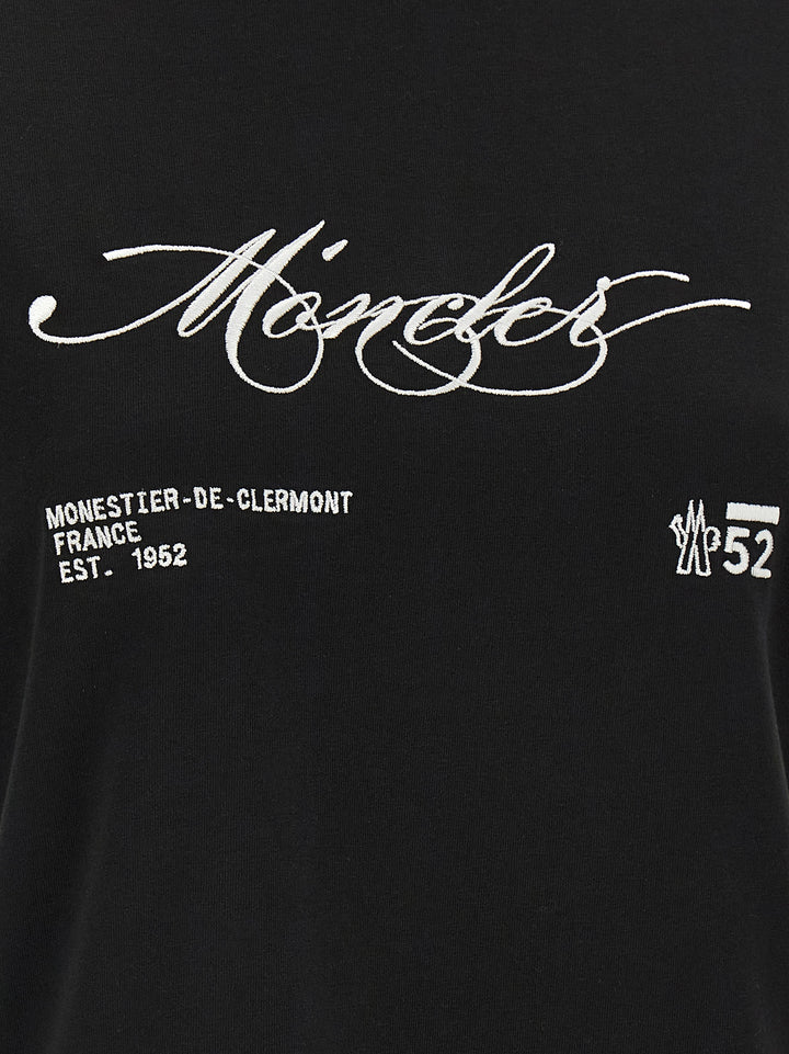 Moncler Embroidery T-shirt - White/Black | 6406ce9582f515b04dd189e3a6f98e50e931f682