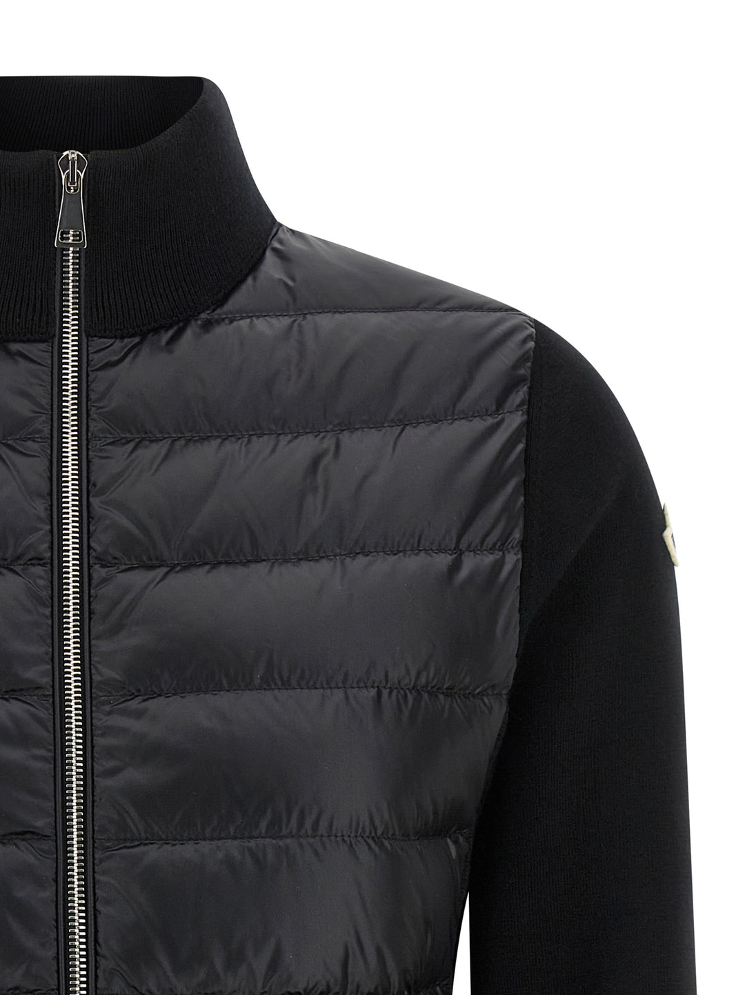 Moncler Two-Material Cardigan Sweaters and Cardigans - Black | 5f1eb88278c889364b1b38fd915824501e089fd3