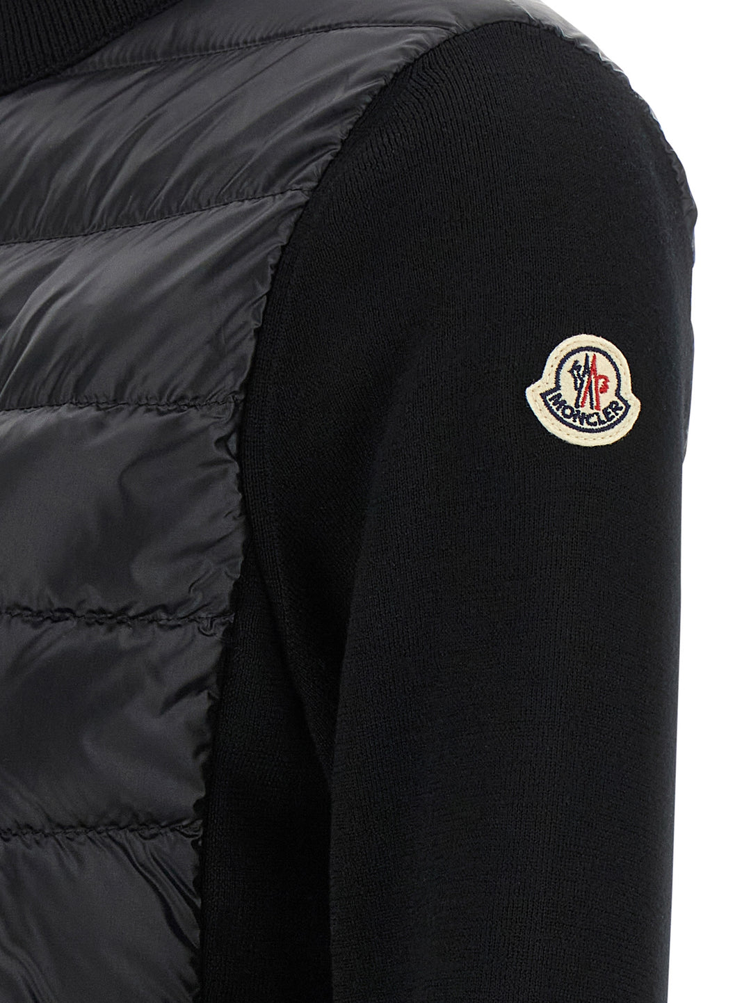 Moncler Two-Material Cardigan Sweaters and Cardigans - Black | 9e5a1893cd87136db8da20676282117cdc548d25