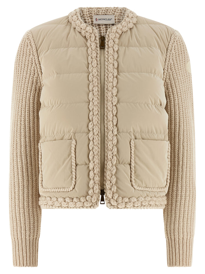 Moncler Padded Cardigan Sweaters and Cardigans - Beige | 4bb8965bea983aeb86157f2db5480a4e798d218f