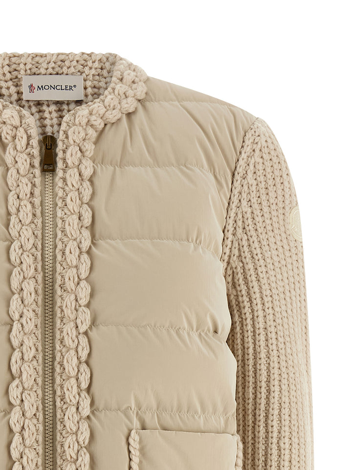 Moncler Padded Cardigan Sweaters and Cardigans - Beige | aba5ec5f7b5b688b8dae87b9e6f274e5032d9a77