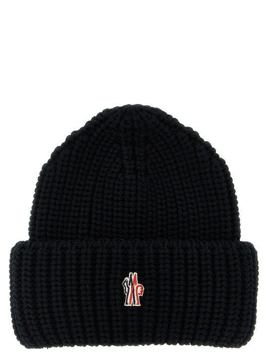 Logo Patch Beanie Hats Black