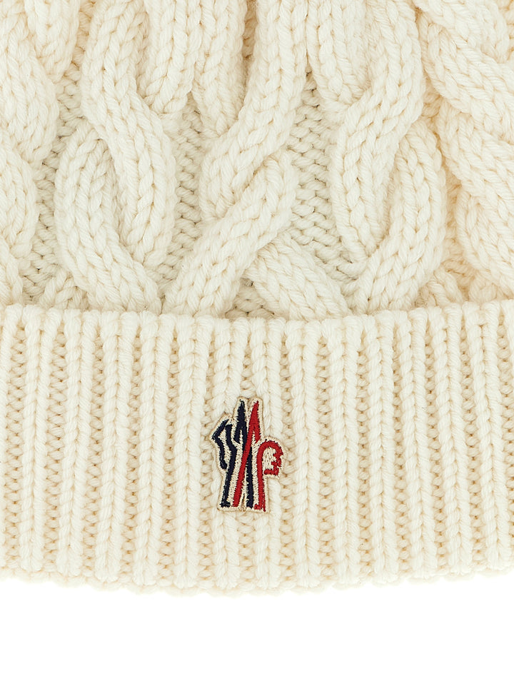 Moncler Grenoble Braided Wool Beanie Hats - White | 1837e8a203591136fb9b3b092752c1b5d5db5317