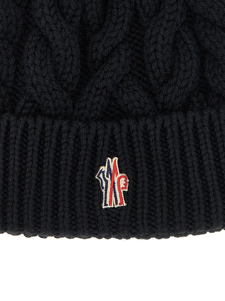 Moncler Grenoble Braided Wool Beanie Hats - Black | a99f76e1f753f90f9bf53a54d054d8ab13fabd59