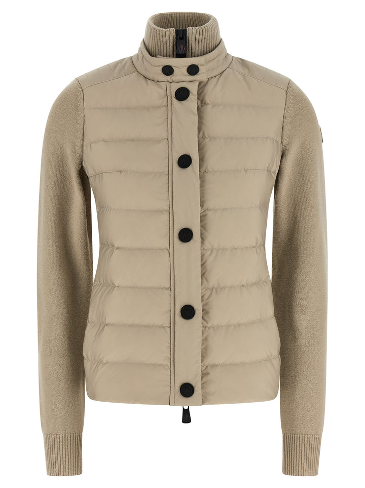 Moncler Grenoble Padded Cardigan Sweaters and Cardigans - Beige | 82bd52cb8f5b27ac8acc62d2a8d013ff7e2e9bb9