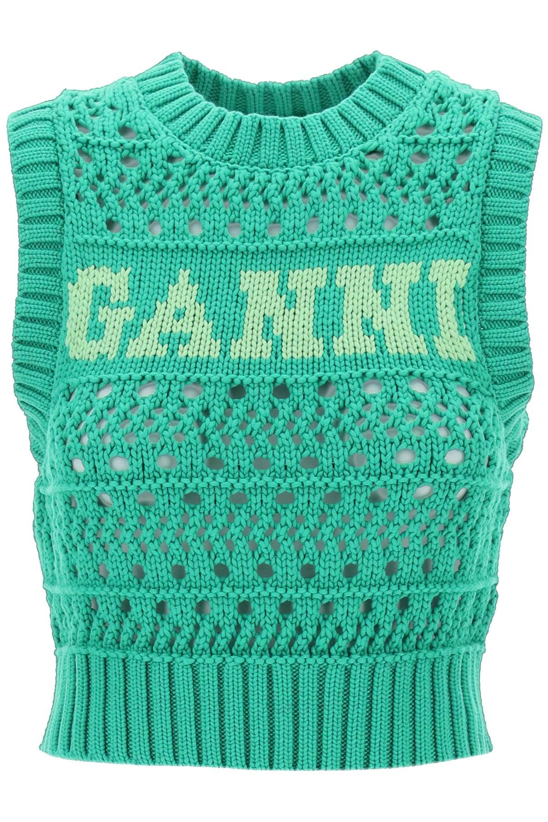 Open Stitch Knitted Vest With Logo