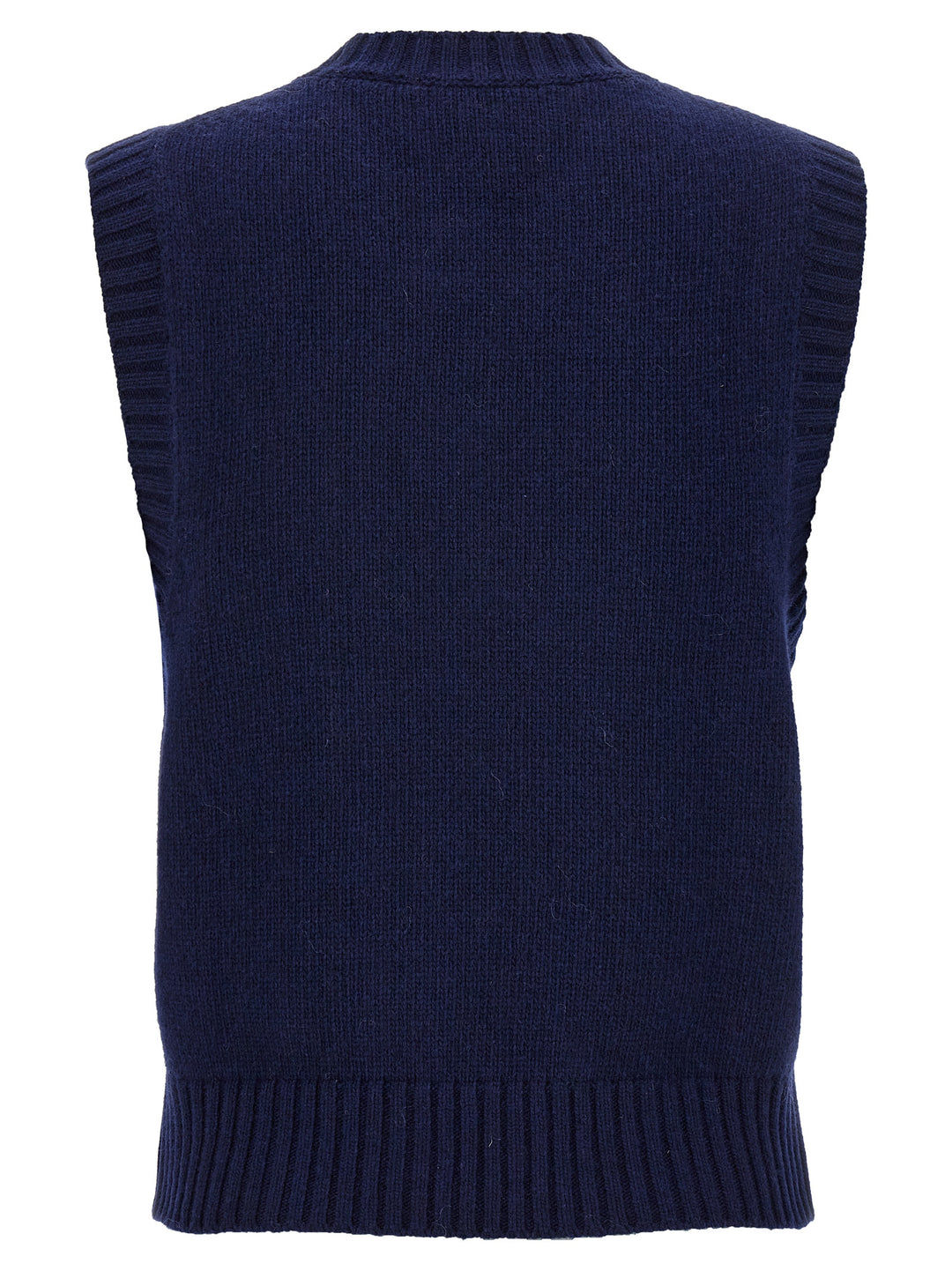 Logo Intarsia Vest Gilet Blue