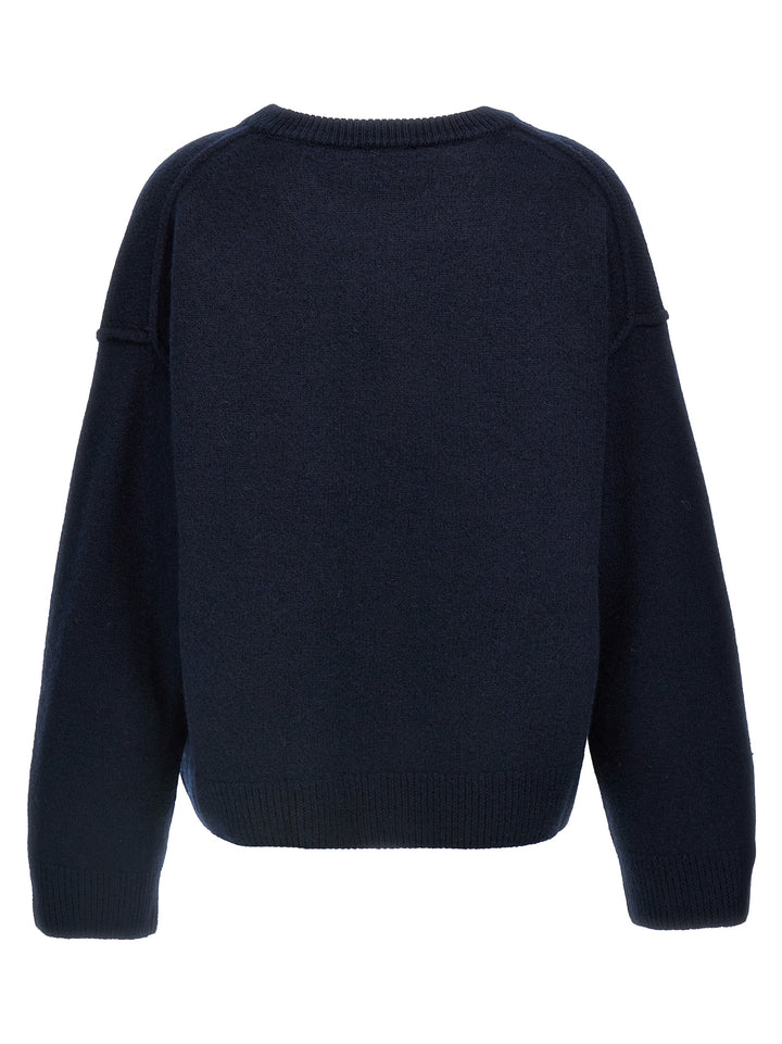 Boiled Wool Sweater, Cardigans Blue