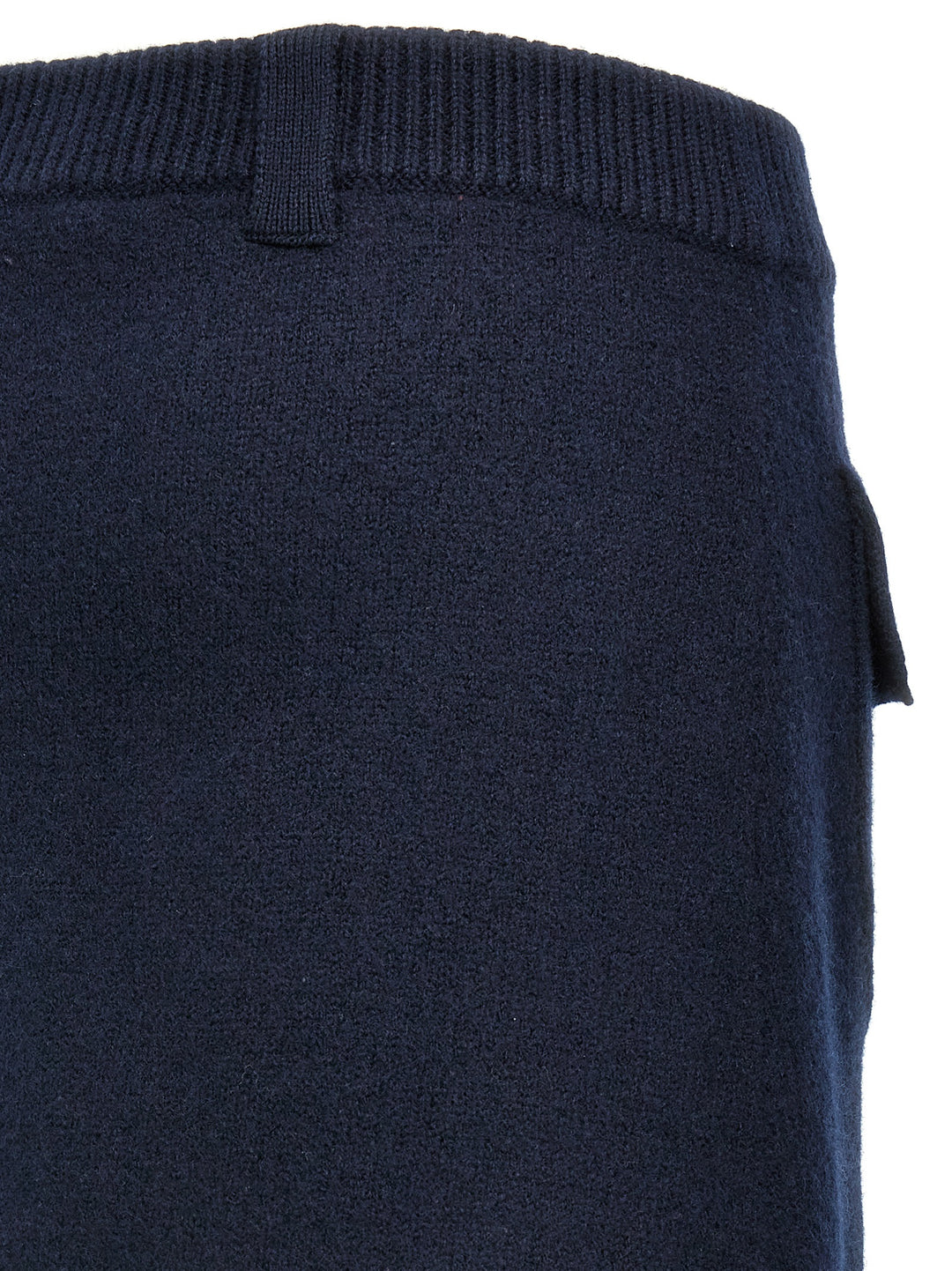 Boiled Wool Mini Skirts Blue