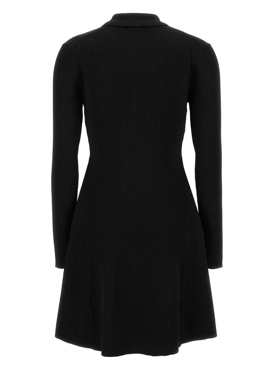 Logo Embroidery Ribbed Dress Dresses Black