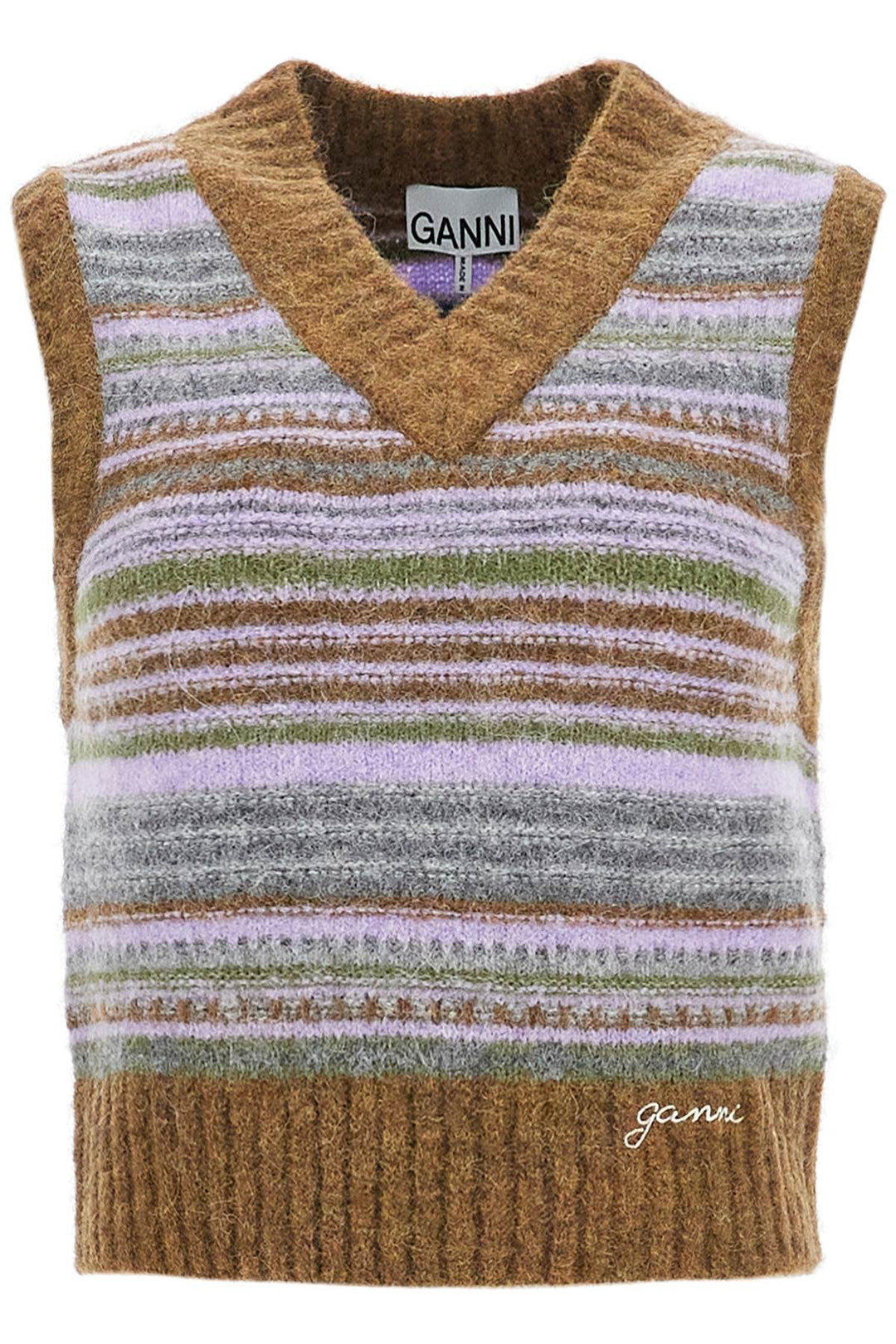 'Soft Striped Knit Vest With A Comfortable